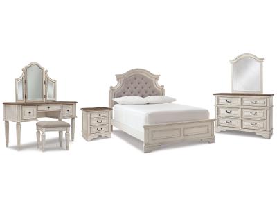 Signature Design by Ashley® Realyn Full Panel Bed, Dresser, Mirror, 3-Piece Vanity and Nightstand - B743B27