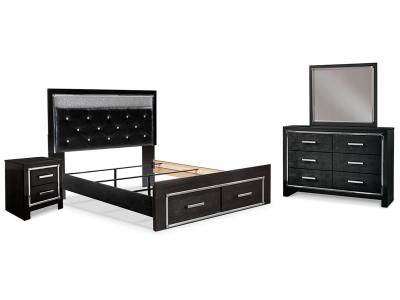 Signature Design by Ashley Kaydell Queen Upholstered Panel Bed Dresser Mirror and Nightstand - B1420B38
