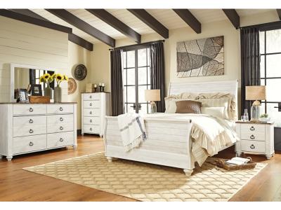 Signature Design by Ashley® Willowton Queen Sleigh Bed, 2 Dressers, Mirror, Chest and 2 Nightstands - B267B39