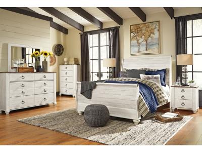 Signature Design by Ashley® Willowton Queen Sleigh Bed, 2 Dressers, Mirror, Chest and 2 Nightstands - B267B39