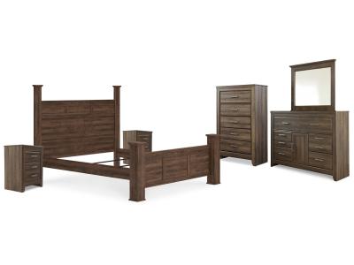 Signature Design by Ashley® Juararo California King Poster Bed, Dresser, Mirror, Chest and 2 Nightstands - B251B25