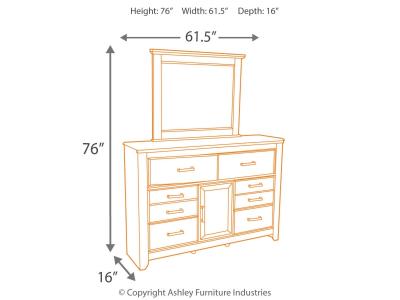 Signature Design by Ashley® Juararo California King Poster Bed, Dresser, Mirror, Chest and 2 Nightstands - B251B25