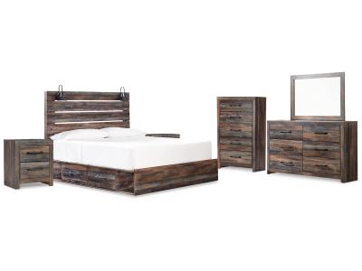 Signature Design by Ashley® Drystan King Panel Bed with Storage, Dresser, Mirror, Chest and 2 Nightstands - B211B66