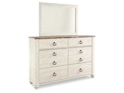 Signature Design by Ashley® Willowton Full Panel Bed, Dresser, Mirror, 2 Chests and nightstand - B267B40