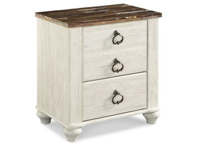 Signature Design by Ashley® Willowton Full Panel Bed, Dresser, Mirror, 2 Chests and nightstand - B267B40