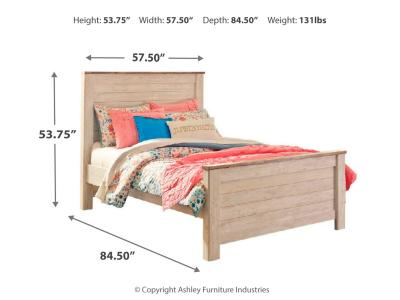 Signature Design by Ashley® Willowton Full Panel Bed, Dresser, Mirror, 2 Chests and nightstand - B267B40