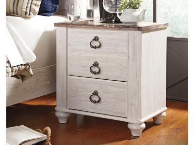 Signature Design by Ashley® Willowton Full Panel Bed, Dresser, Mirror, 2 Chests and nightstand - B267B40