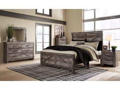 Signature Design by Ashley® Wynnlow King Crossbuck Panel Bed, Dresser, Mirror and Nightstand - B440B26