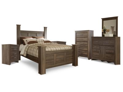 Signature Design by Ashley® Juararo Queen Poster Bed, Dresser, Mirror, Chest and 2 Nightstands - B251B26