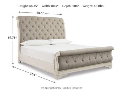Signature Design by Ashley® Realyn Queen Upholstered Sleigh Bed and Chest - B743B29