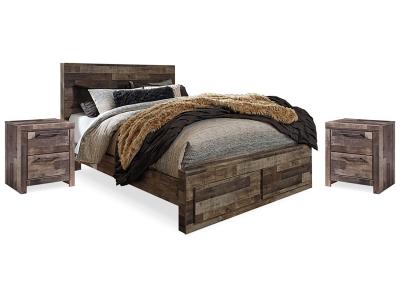 Signature Design by Ashley® Derekson Queen Panel Storage Bed and 2 Nightstands - B200B48
