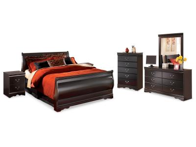 Signature Design by Ashley® Huey Vineyard Queen Sleigh Bed, Dresser, Mirror, Chest, and 2 Nightstands - B128B36
