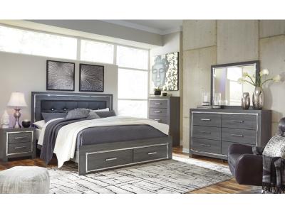 Signature Design by Ashley® Lodanna King Upholstered Storage Bed, Dresser, Mirror, Chest and 2 Nightstands - B214B29
