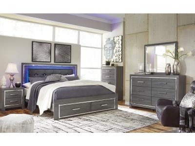 Signature Design by Ashley® Lodanna King Upholstered Storage Bed, Dresser, Mirror, Chest and 2 Nightstands - B214B29