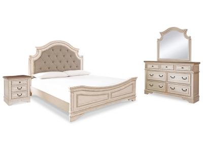 Signature Design by Ashley® Realyn California King Panel Bed, Dresser, Mirror and Nightstand - B743B31