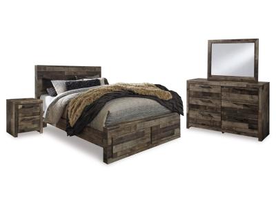 Signature Design by Ashley Derekson Queen Panel Storage Bed Dresser Mirror and 2 Nightstands - B200B49