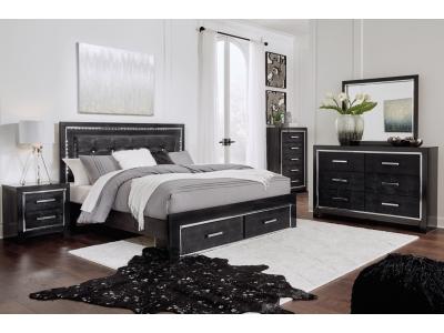 Signature Design by Ashley® Kaydell King Upholstered Storage Bed, Dresser, Mirror, Chest and 2 Nightstands - B1420B41