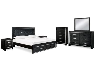Signature Design by Ashley® Kaydell King Upholstered Storage Bed, Dresser, Mirror, Chest and 2 Nightstands - B1420B41