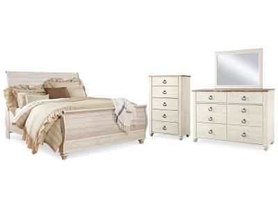Signature Design by Ashley® Willowton King Sleigh Bed, Dresser, Mirror and Chest - B267B42
