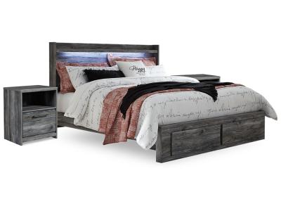 Signature Design by Ashley® Baystorm King Panel Storage Bed and 2 Nightstands - B221B55