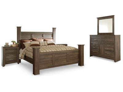 Signature Design by Ashley® Juararo King Poster Bed, Dresser, Mirror and 2 Nightstands - B251B27