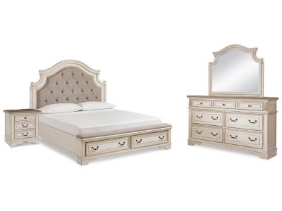 Signature Design by Ashley® Realyn King Upholstered Panel Bed, Dresser, Mirror and Nightstand - B743B33