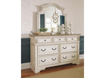 Signature Design by Ashley® Realyn King Upholstered Panel Bed, Dresser, Mirror and Nightstand - B743B33