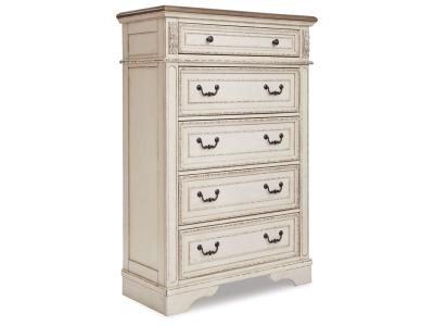 Signature Design by Ashley® Realyn Queen Upholstery Panel Bed, Dresser, Chest, Nightstand, and Vanity Set - B743B35
