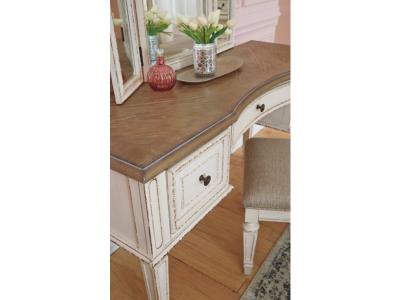 Signature Design by Ashley® Realyn Queen Upholstery Panel Bed, Dresser, Chest, Nightstand, and Vanity Set - B743B35
