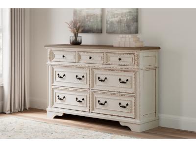 Signature Design by Ashley® Realyn Queen Upholstery Panel Bed, Dresser, Chest, Nightstand, and Vanity Set - B743B35