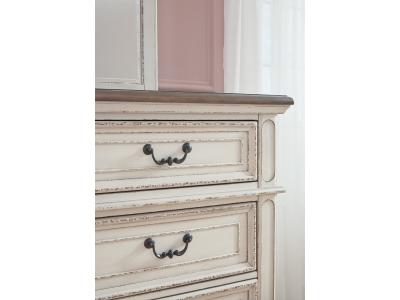 Signature Design by Ashley® Realyn Queen Upholstery Panel Bed, Dresser, Chest, Nightstand, and Vanity Set - B743B35