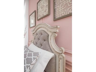 Signature Design by Ashley® Realyn Queen Upholstery Panel Bed, Dresser, Chest, Nightstand, and Vanity Set - B743B35