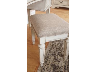 Signature Design by Ashley® Realyn Queen Upholstery Panel Bed, Dresser, Chest, Nightstand, and Vanity Set - B743B35