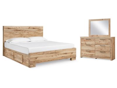 Signature Design by Ashley® Hyanna King Panel Bed with 2 Side Storage, Dresser and Mirror - B1050B47