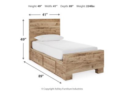Signature Design by Ashley® Hyanna Twin Panel Bed with 2 Side Storage, Dresser and Mirror - B1050B30