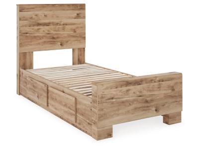 Signature Design by Ashley® Hyanna Twin Panel Bed with 1 Side Storage, Dresser and Mirror - B1050B26