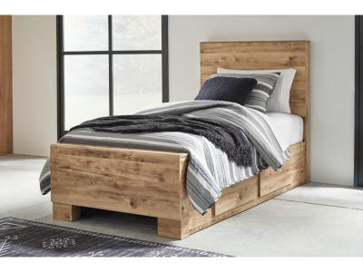 Signature Design by Ashley® Hyanna Twin Panel Bed with 1 Side Storage, Dresser and Mirror - B1050B26