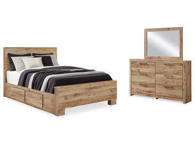 Signature Design by Ashley® Hyanna Queen Panel Bed with 2 Side Storage, Dresser and Mirror - B1050B46