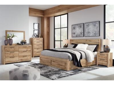 Signature Design by Ashley® Hyanna Queen Panel Storage Bed with 1 Side Storage, Dresser and Mirror - B1050B7