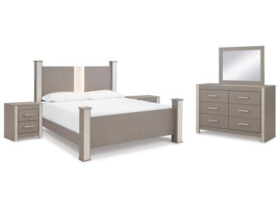Signature Design by Ashley® Surancha Queen Poster Bed, Dresser, Mirror and 2 Nightstands - B1145B10