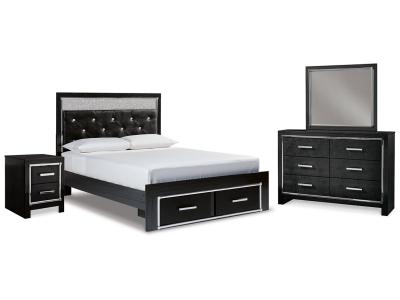 Signature Design by Ashley® Kaydell Queen Upholstered Storage Bed, Dresser, Mirror and Nightstand - B1420B43