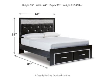 Signature Design by Ashley® Kaydell Queen Upholstered Storage Bed, Dresser, Mirror and Nightstand - B1420B43