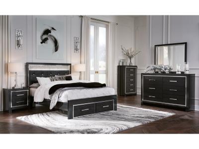 Signature Design by Ashley® Kaydell Queen Upholstered Storage Bed, Dresser, Mirror and Nightstand - B1420B43