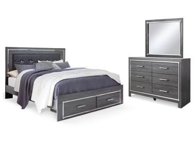Signature Design by Ashley® Lodanna King Upholstered Storage Bed, Dresser and Mirror - B214B31