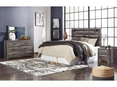 Signature Design by Ashley® Drystan King Panel Headboard with Metal Frame, Dresser, Mirror, and Nightstand - B211B71