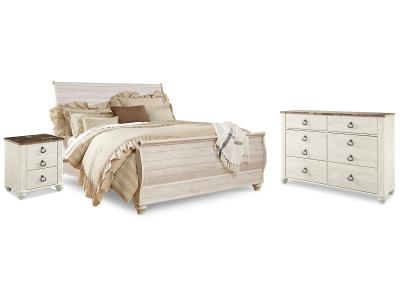 Signature Design by Ashley® Willowton King Sleigh Bed, Dresser and Nightstand - B267B43