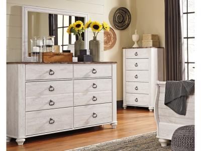Signature Design by Ashley® Willowton King Sleigh Bed, Dresser and Nightstand - B267B43