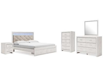 Signature Design by Ashley® Altyra King Upholstered Storage Bed, Dresser, Mirror, Chest, and Nightstand - B2640B40