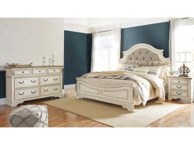 Signature Design by Ashley® Realyn King Upholstered Panel Bed and Dresser - B743B38
