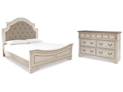 Signature Design by Ashley® Realyn King Upholstered Panel Bed and Dresser - B743B38